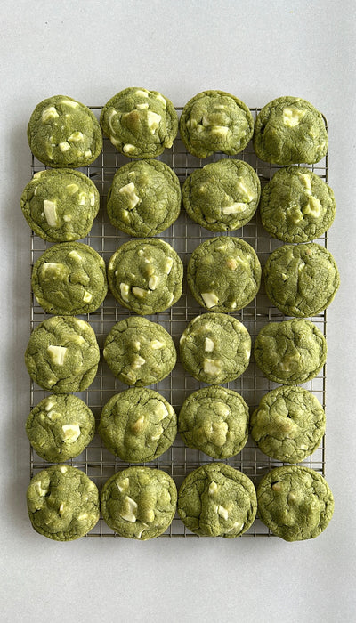 Matcha White Chocolate & Macadamia Cookies