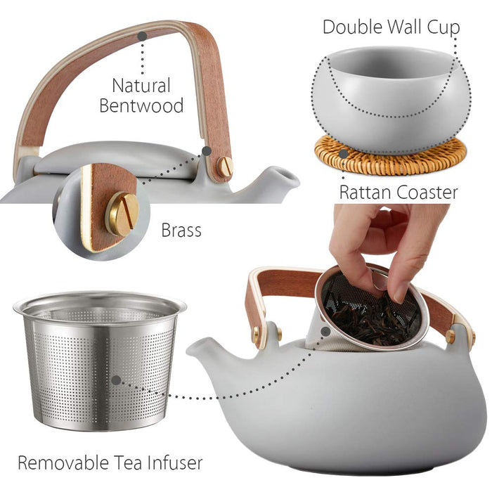 Grey Zen Tea Pot Set