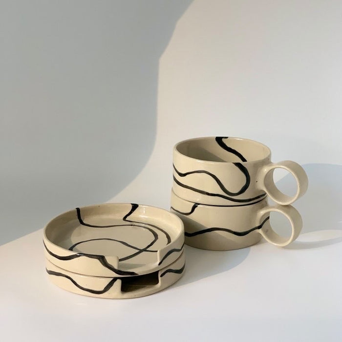 CUP & SAUCER - SQUIGGLES