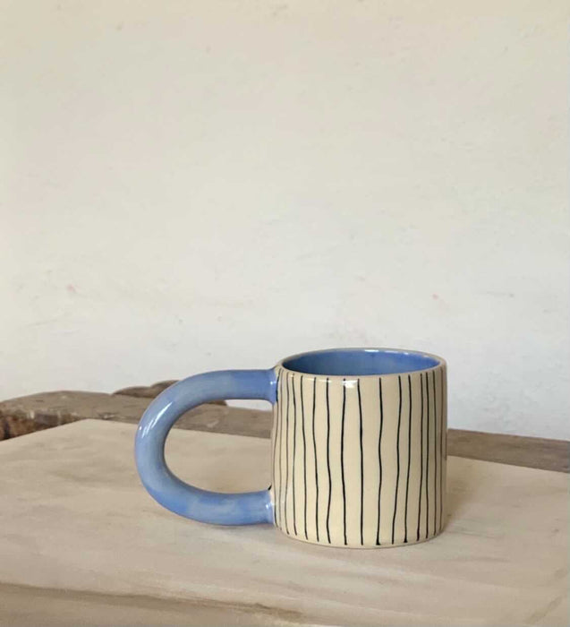 STRIPED PADLOCK MUG - BLUE